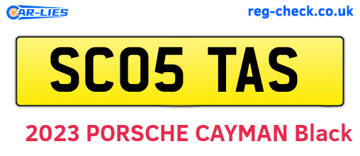 SC05TAS are the vehicle registration plates.