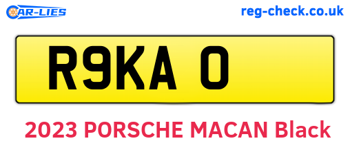R9KAO are the vehicle registration plates.