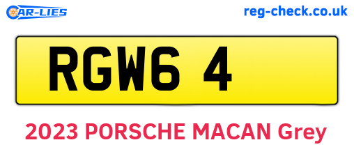 RGW64 are the vehicle registration plates.