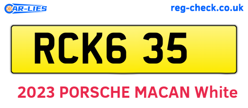 RCK635 are the vehicle registration plates.