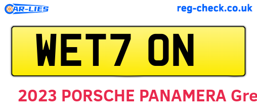 WET70N are the vehicle registration plates.