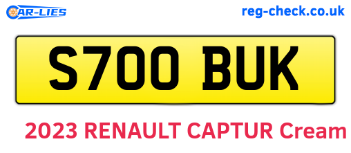S700BUK are the vehicle registration plates.