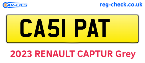 CA51PAT are the vehicle registration plates.