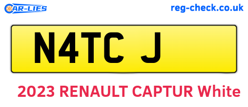 N4TCJ are the vehicle registration plates.