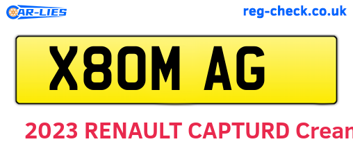 X80MAG are the vehicle registration plates.