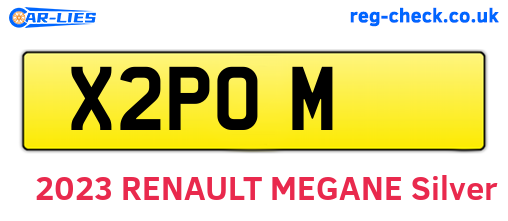 X2POM are the vehicle registration plates.