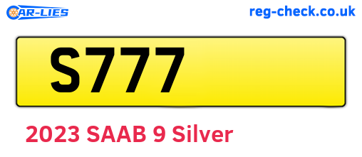 S777 are the vehicle registration plates.