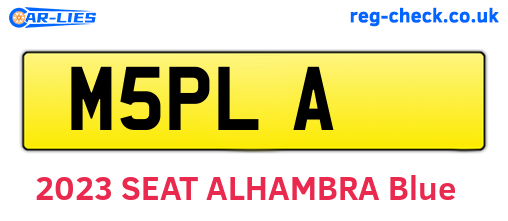 M5PLA are the vehicle registration plates.