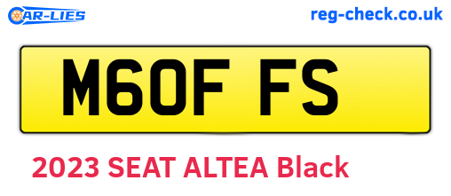 M60FFS are the vehicle registration plates.