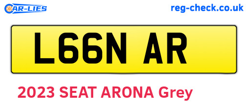 L66NAR are the vehicle registration plates.