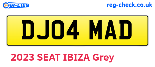 DJ04MAD are the vehicle registration plates.