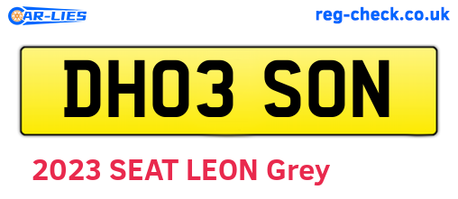 DH03SON are the vehicle registration plates.