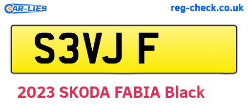 S3VJF are the vehicle registration plates.