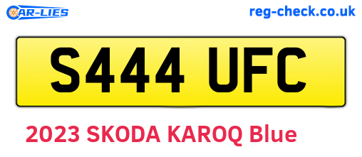 S444UFC are the vehicle registration plates.
