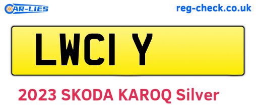 LWC1Y are the vehicle registration plates.
