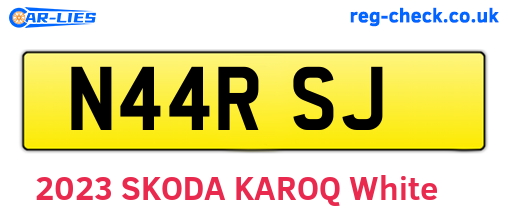 N44RSJ are the vehicle registration plates.