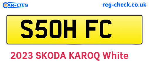 S50HFC are the vehicle registration plates.