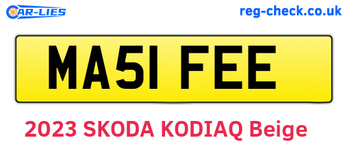 MA51FEE are the vehicle registration plates.