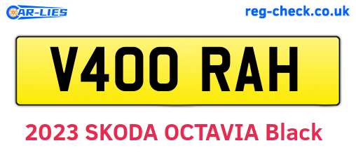 V400RAH are the vehicle registration plates.