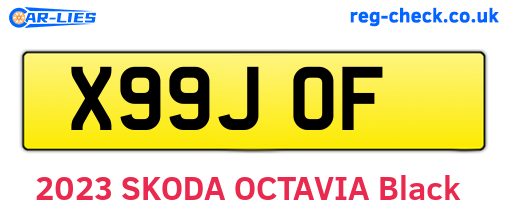X99JOF are the vehicle registration plates.