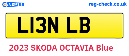 L13NLB are the vehicle registration plates.
