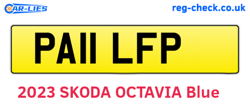 PA11LFP are the vehicle registration plates.