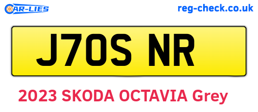 J70SNR are the vehicle registration plates.