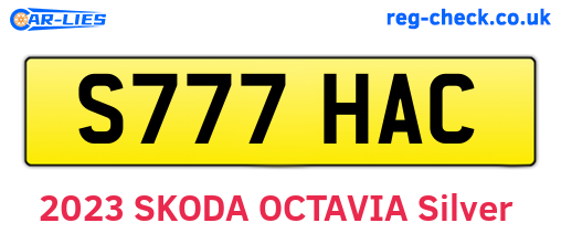 S777HAC are the vehicle registration plates.