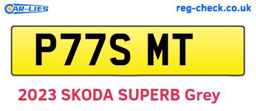 P77SMT are the vehicle registration plates.