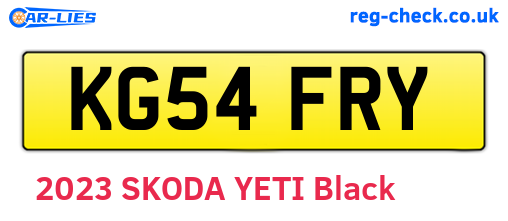 KG54FRY are the vehicle registration plates.