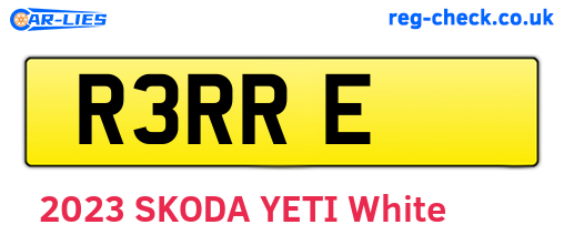 R3RRE are the vehicle registration plates.