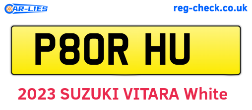 P80RHU are the vehicle registration plates.