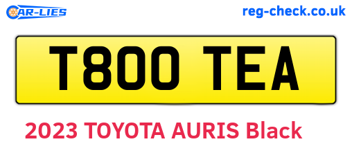 T800TEA are the vehicle registration plates.