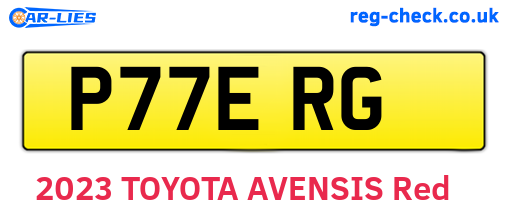 P77ERG are the vehicle registration plates.
