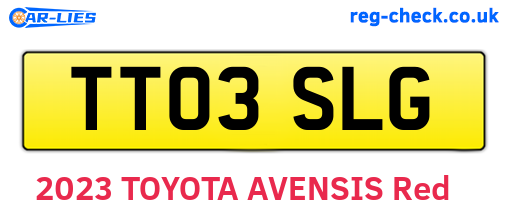 TT03SLG are the vehicle registration plates.