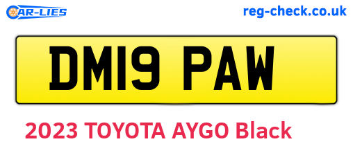DM19PAW are the vehicle registration plates.