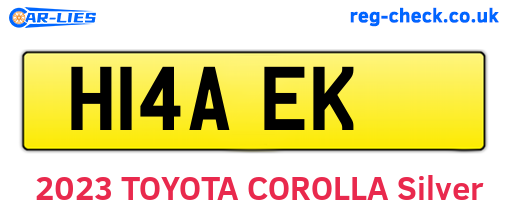 H14AEK are the vehicle registration plates.