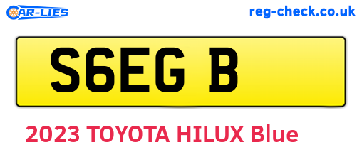 S6EGB are the vehicle registration plates.