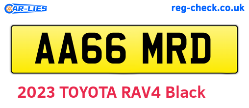 AA66MRD are the vehicle registration plates.