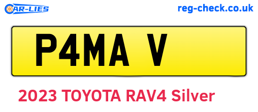 P4MAV are the vehicle registration plates.