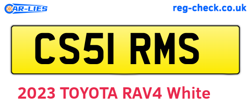 CS51RMS are the vehicle registration plates.