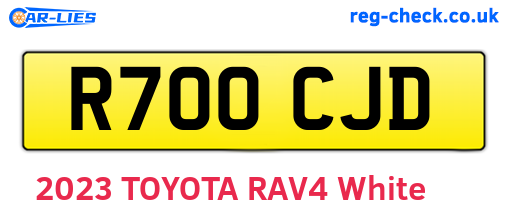 R700CJD are the vehicle registration plates.