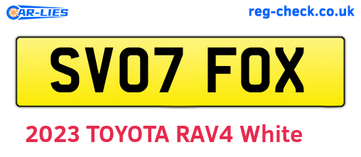 SV07FOX are the vehicle registration plates.