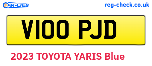 V100PJD are the vehicle registration plates.
