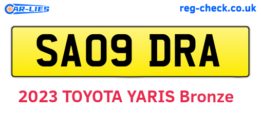 SA09DRA are the vehicle registration plates.