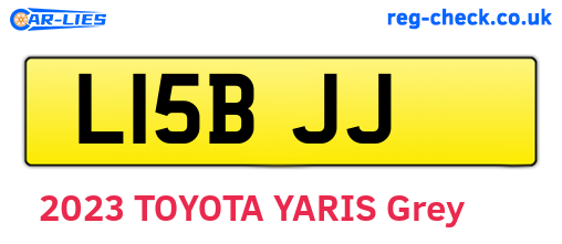 L15BJJ are the vehicle registration plates.