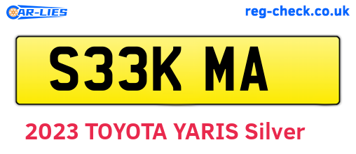 S33KMA are the vehicle registration plates.