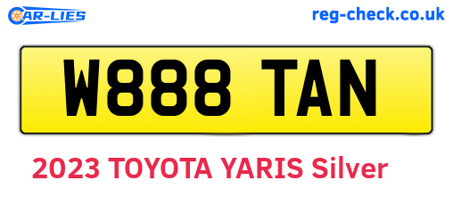 W888TAN are the vehicle registration plates.