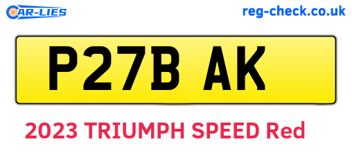 P27BAK are the vehicle registration plates.