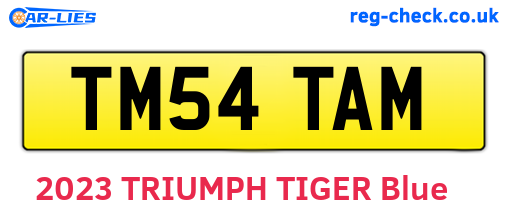 TM54TAM are the vehicle registration plates.